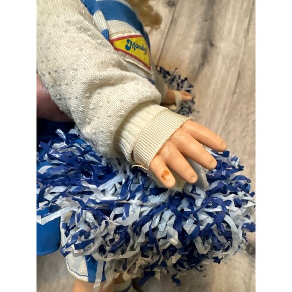 Fisher Price 80's Vintage Ideal Cheerleader Mandy Doll With Pom-Poms and Headban - Picture 6 of 11